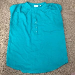 4/$20 New York & Company Turquoise Blouse Sz M